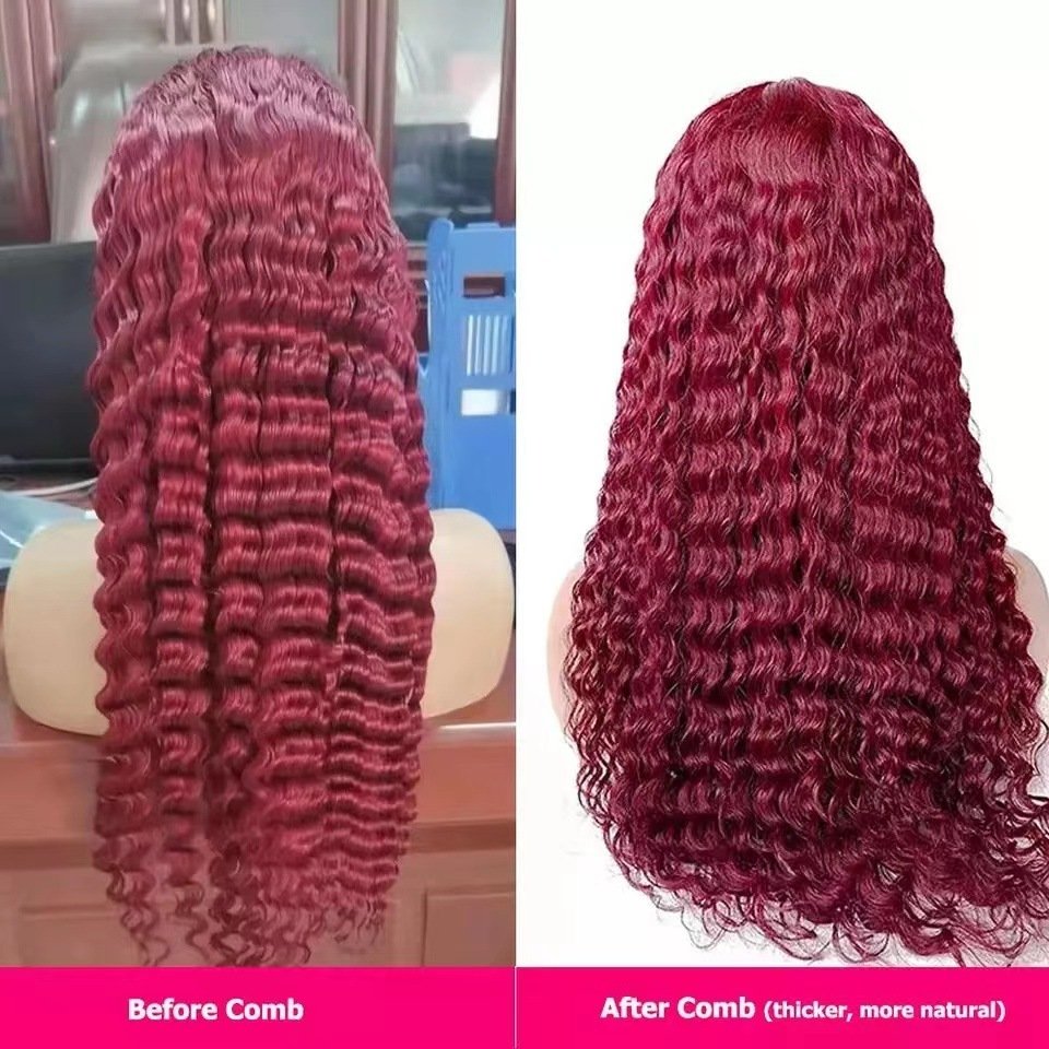Burgundy Lace Front Wig - Image 3