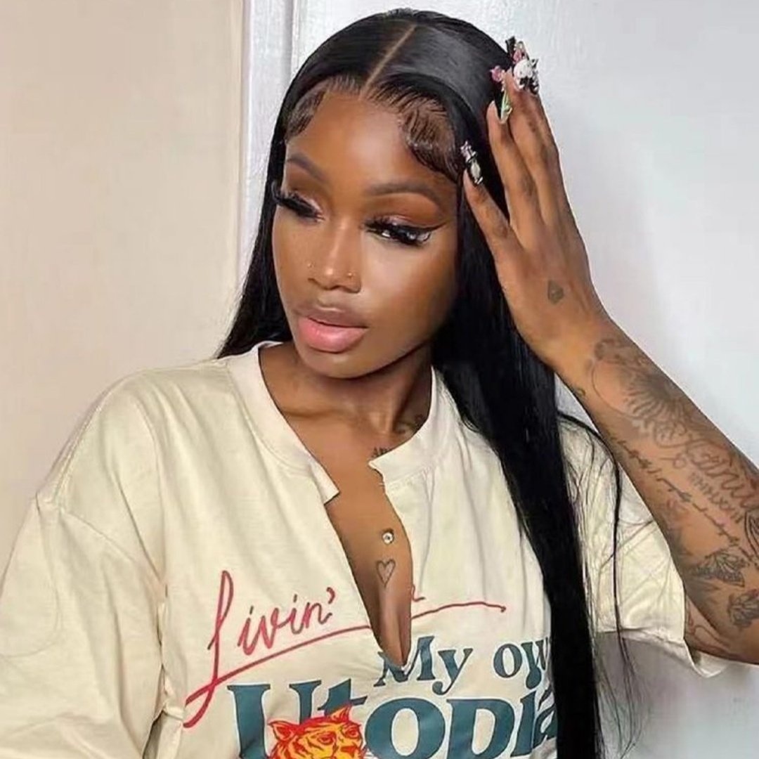 Jet Black Straight T-Part Lace Wig